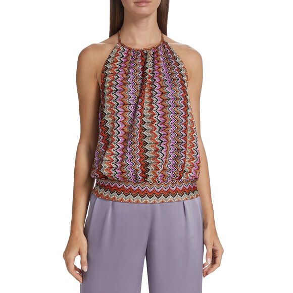 NWT Ramy Brook Adda Zig Zag Open Knit Halter Top in Soho Multi Size Medium - Picture 3 of 16